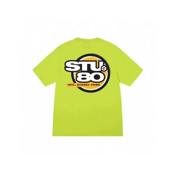 Stussy STU 80 International Stussy Tribe Lime Green T-Shirt - 1