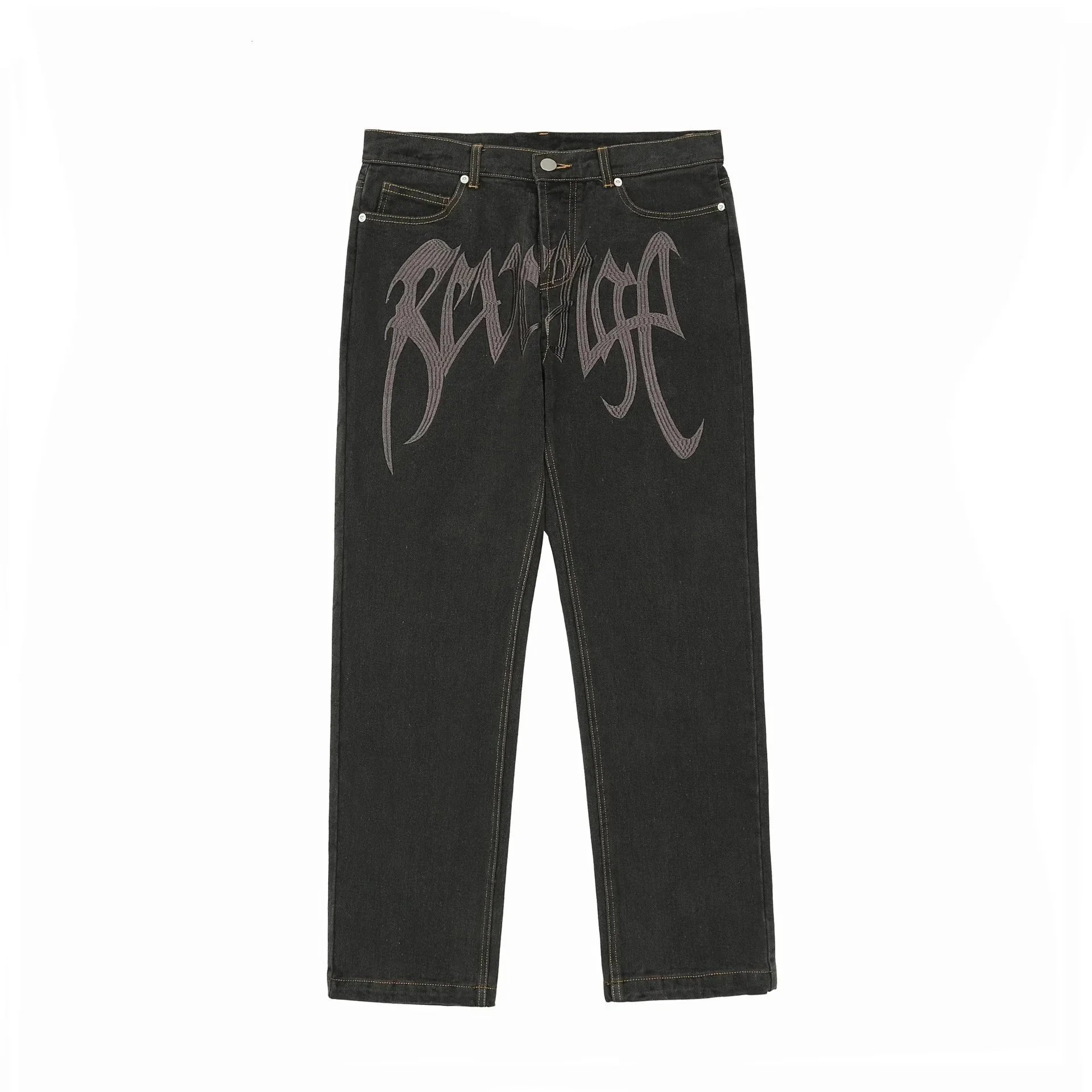 Unbranded Jeans Graphic Embroidered image 3
