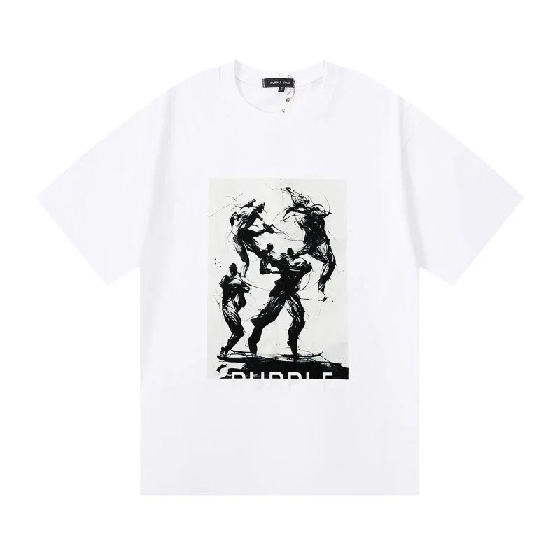 Purple Brand T-Shirts Short-Sleeve Graphic Print — 3023 White