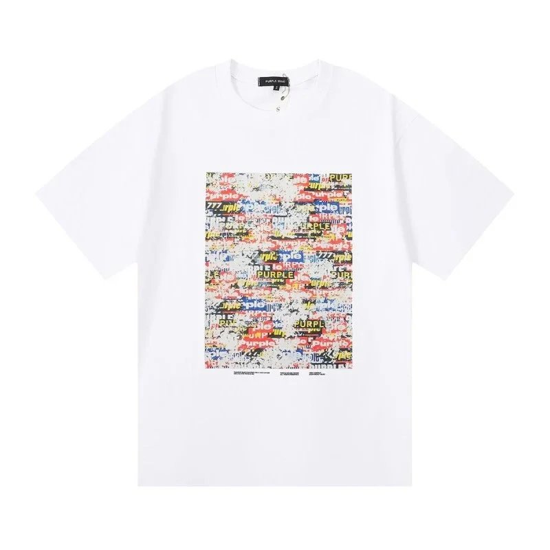 Purple Brand T-Shirts Short-Sleeve Graphic Print — 3016 White