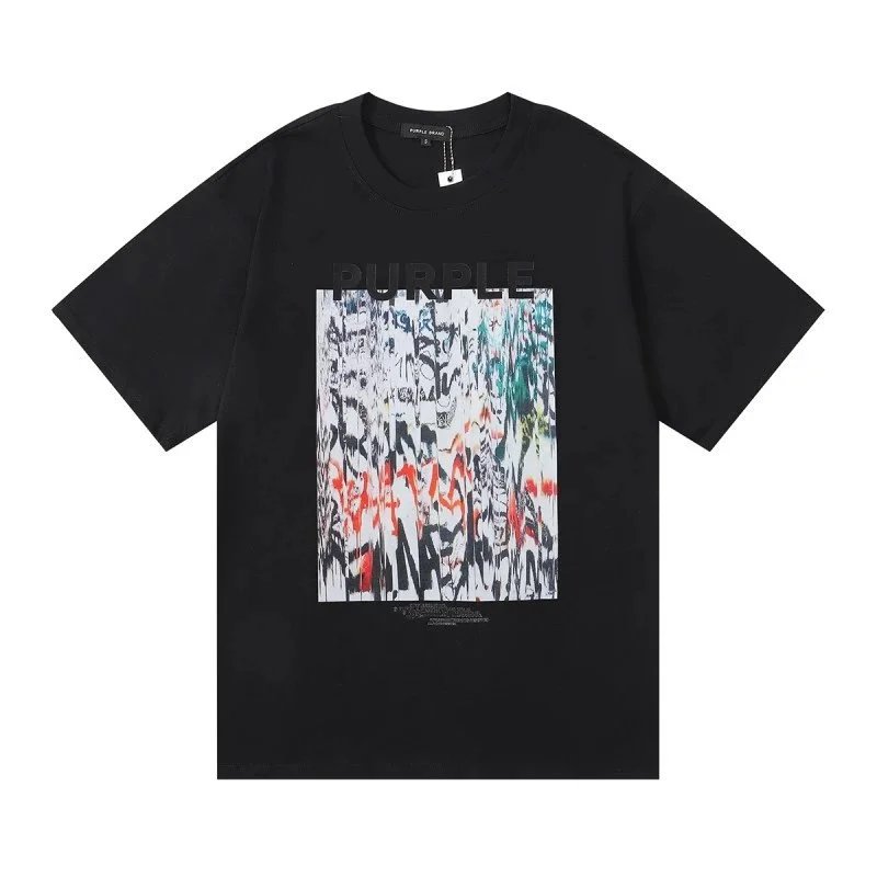 Purple Brand T-Shirts Short-Sleeve Graphic Print — 3010 Black