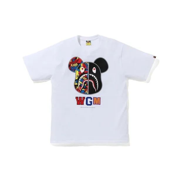 A Bathing Ape x WGM Shark Mickey T-Shirt White - 1