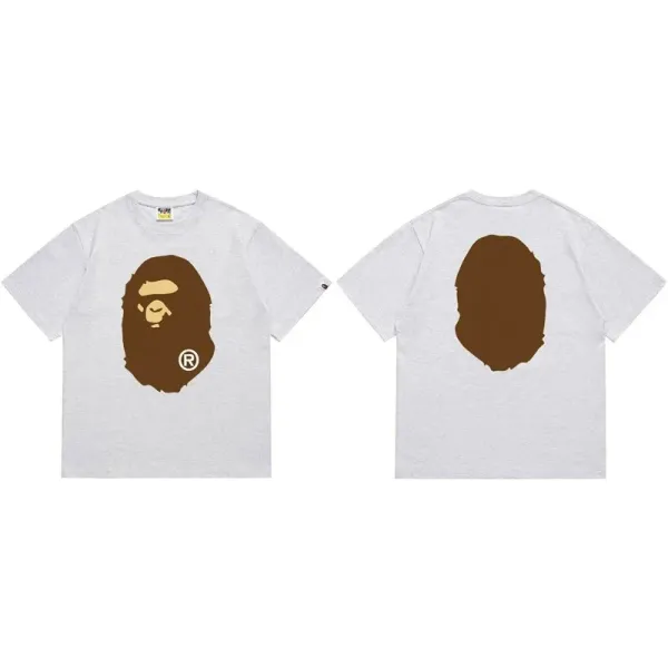 A Bathing Ape Classic Ape Head Logo T-Shirt Gray - 1