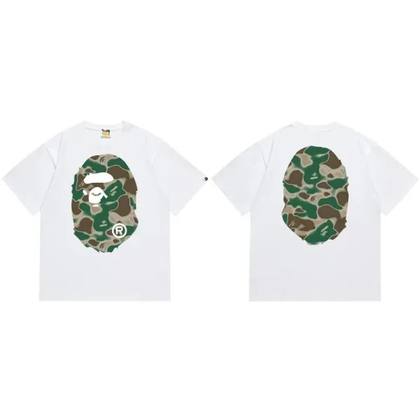 A Bathing Ape Camo Ape Head T-Shirt White - 1