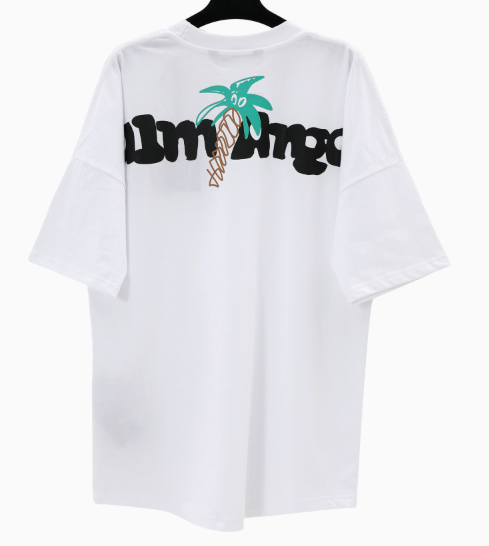 Palm Angels T-Shirts Short-Sleeve Graphic Print — 2250 white
