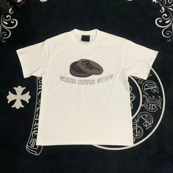 Design Grind Never Stops Grinder Graphic T-Shirt White - 1