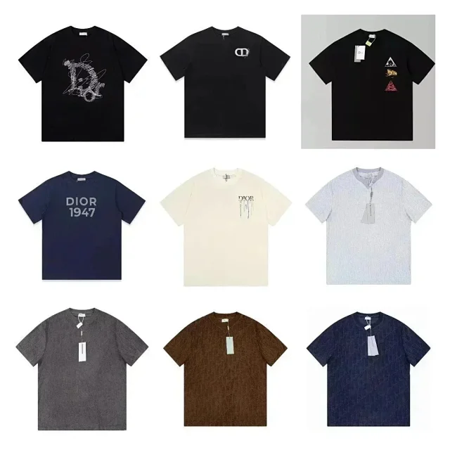 Dior T-Shirts Short-Sleeve Tonal Monogram Jacquard Crewneck product detail image 3
