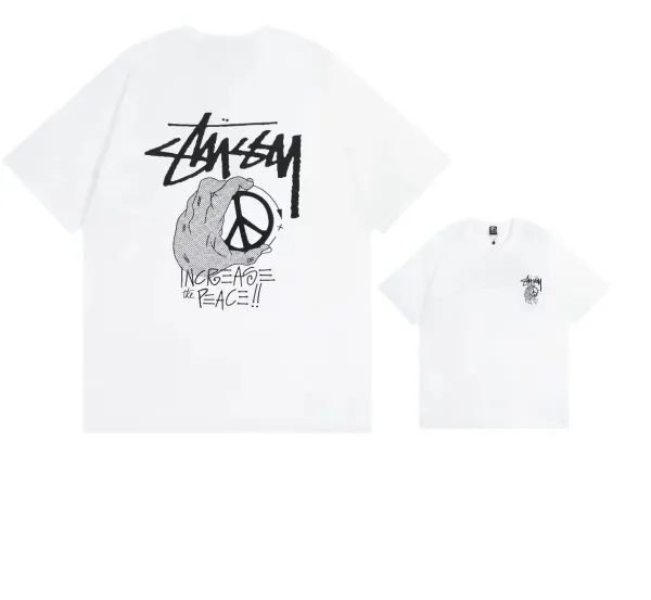 Stussy Peace Sign Graphic T-Shirt White - 1