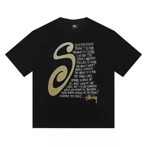 Stüssy Floral Collage Navy T-Shirt - 4