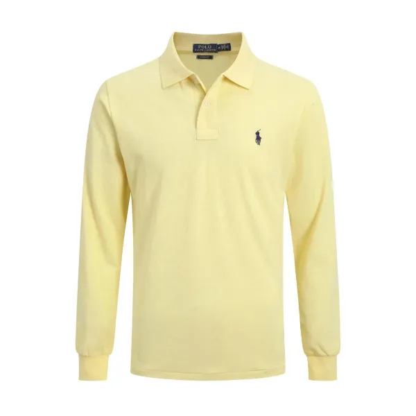 Ralph Lauren Custom Fit Long Sleeve Polo Yellow - 1
