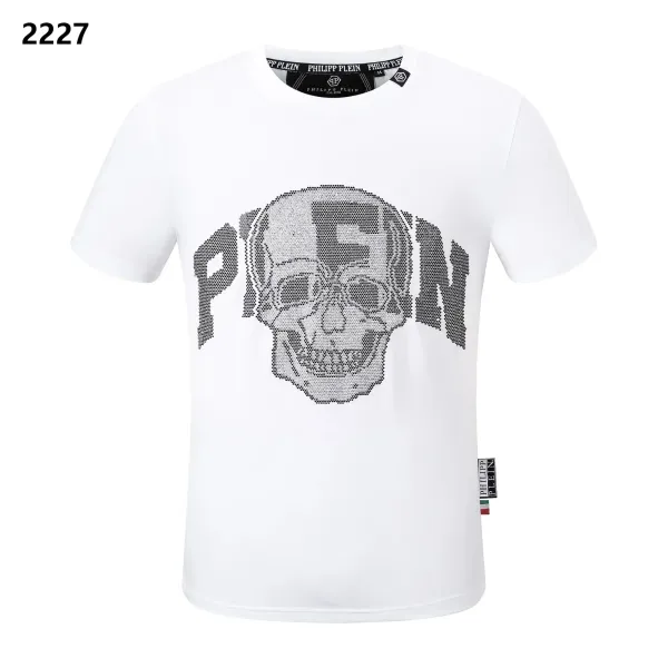 Philipp Plein Skull Crystal Embellished White T-Shirt - 6