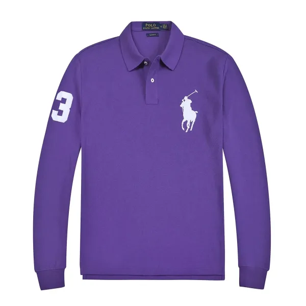 Ralph Lauren Big Pony Long-Sleeve Polo Purple - 1