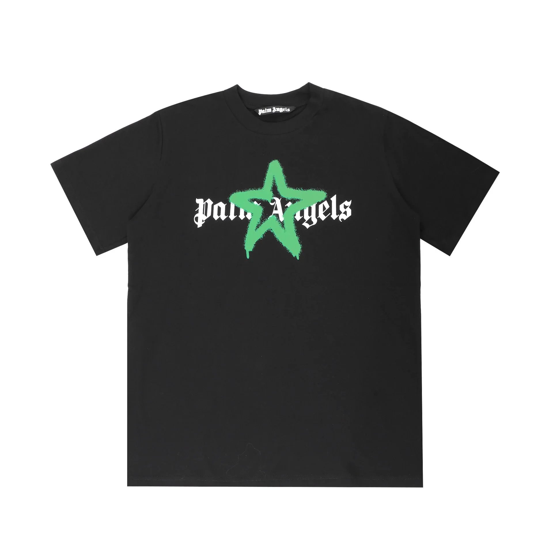 Palm Angels T-Shirts Short-Sleeve Graphic Print — 2220 Black-Green Print