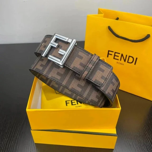 Fendi Belts FF Logo Buckle Belt with Jacquard Pattern product detail image 2
