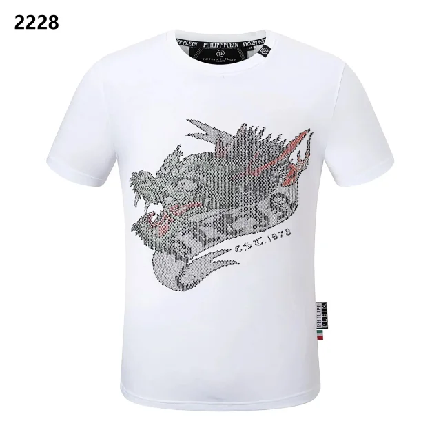 Philipp Plein T-Shirts Graphic Rhinestone T-Shirt product detail image 7