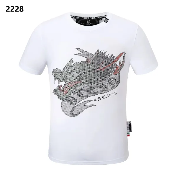 Philipp Plein Skull Crystal Embellished White T-Shirt - 8