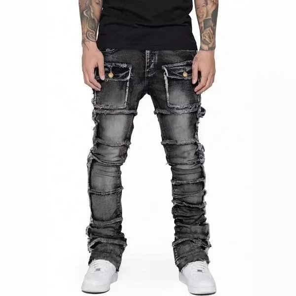 Amiri Distressed printed denim jeans — 34