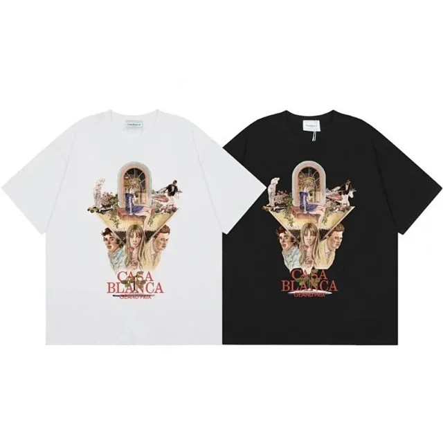 Casablanca T-Shirts Short-Sleeve Graphic Logo T-Shirt product detail image 9