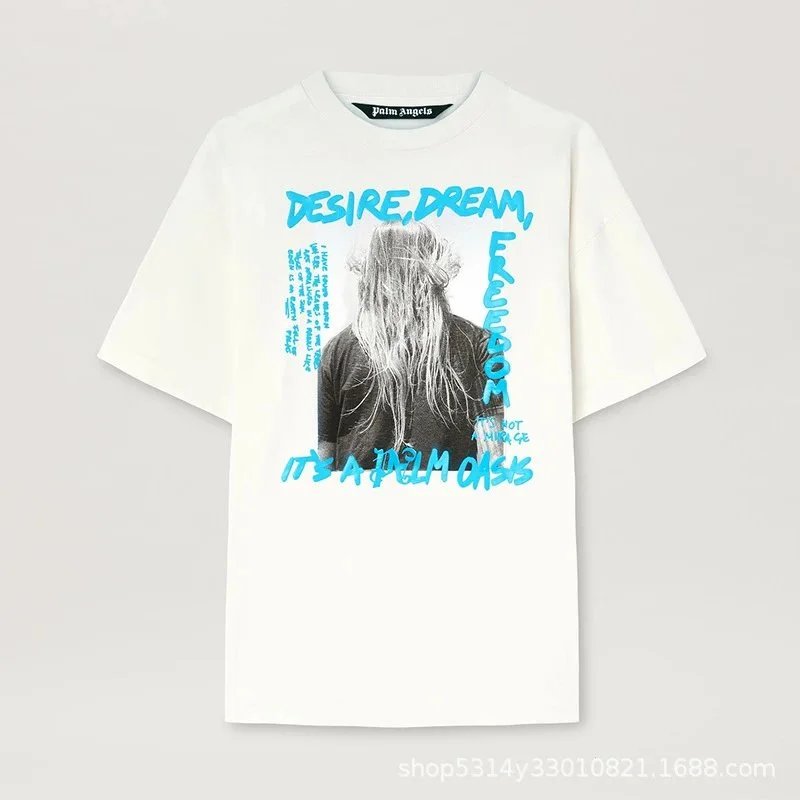 Palm Angels T-Shirts Short-sleeve graphic logo T-shirt — 2283 White