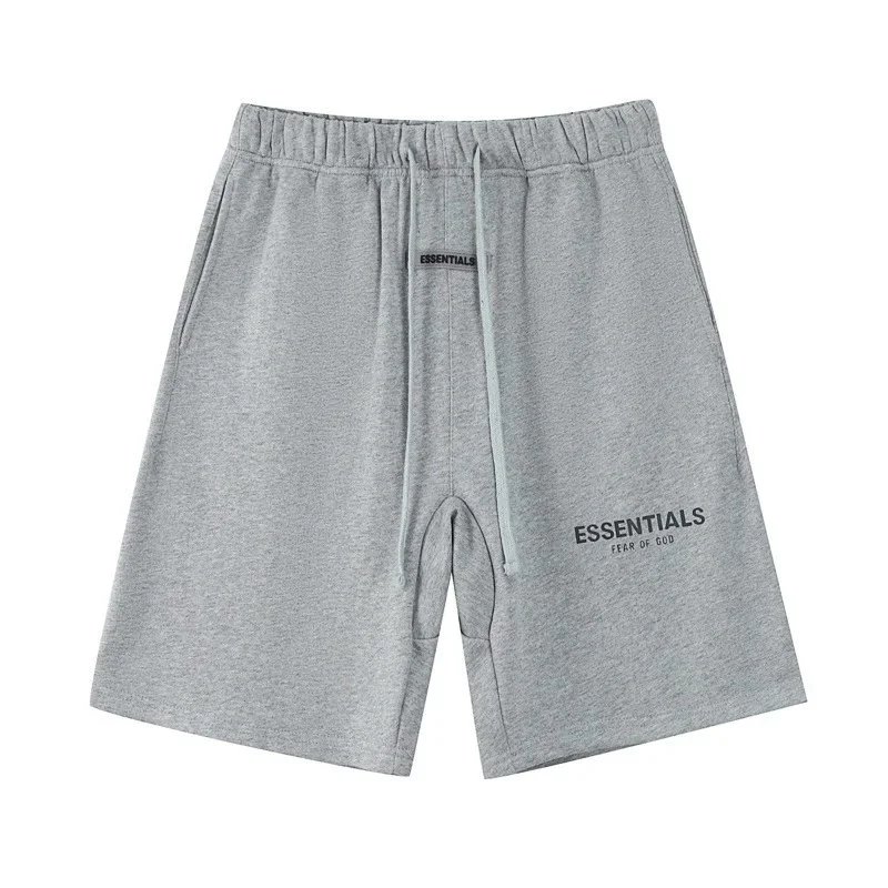 Fear of God Shorts ESSENTIALS drawstring logo — 2201 Light Gray (Reflective Letters)