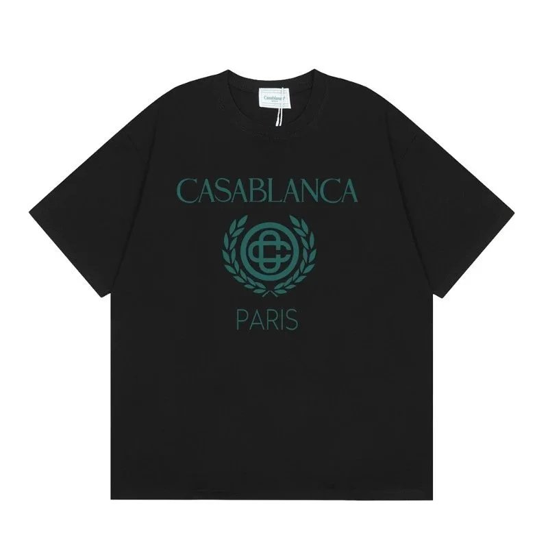 Casablanca T-Shirts Short-Sleeve Graphic Logo T-Shirt — C21 Black