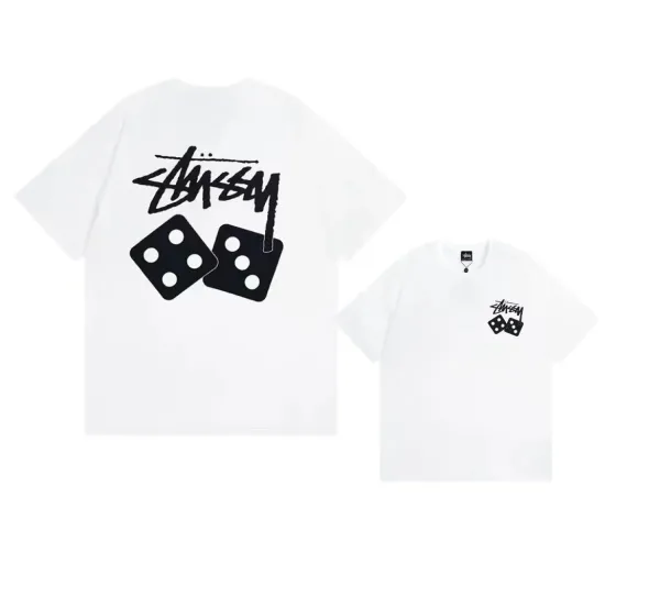 Stussy Dice Logo Graphic T-Shirt White - 1