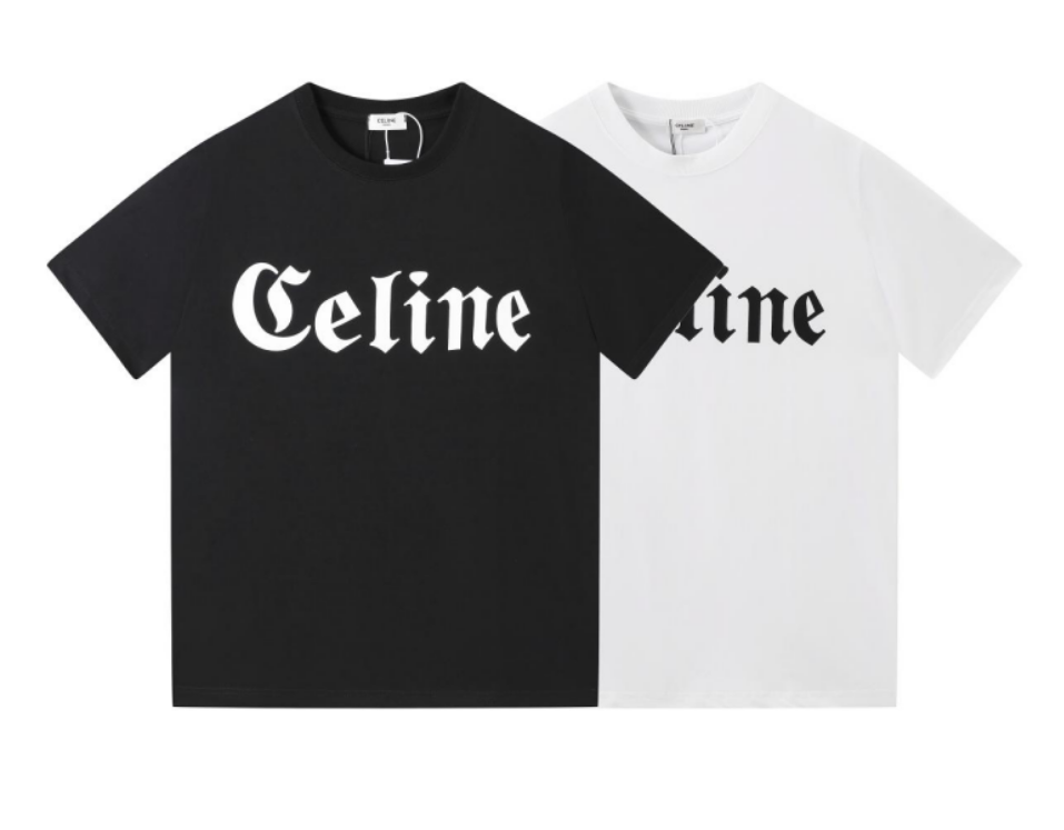 Celine T-Shirts Short-Sleeve Logo Print image 1