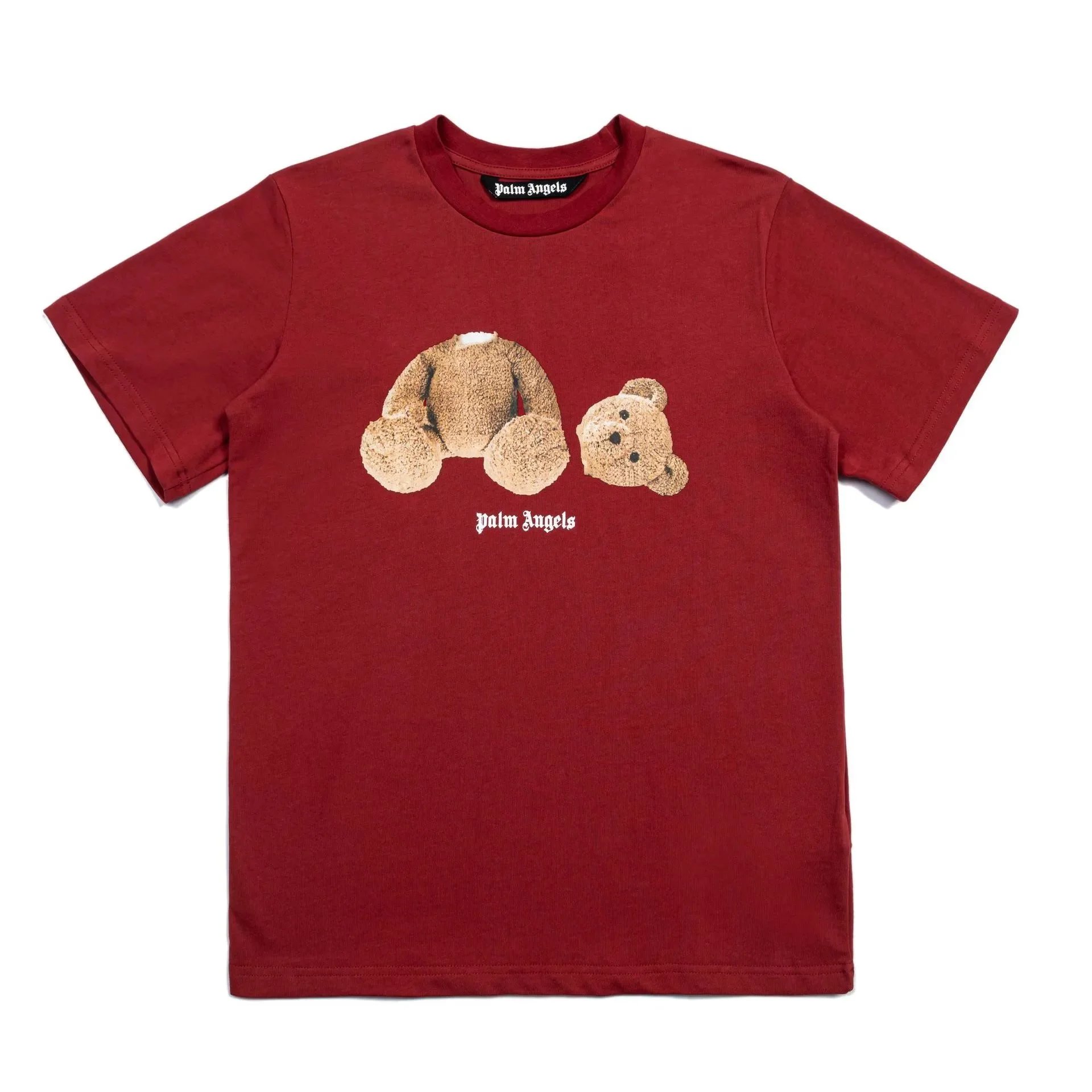 Palm Angels T-Shirts Short-sleeve graphic logo T-shirt — 667 Red