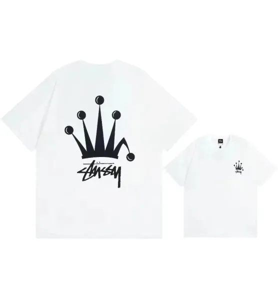 Stussy Crown Logo Graphic T-Shirt White - 1