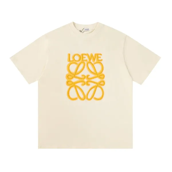 Loewe Anagram Embroidered T-Shirt Beige - 1