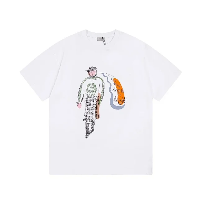 Dior T-Shirts Embroidered Logo Graphic product detail image 8