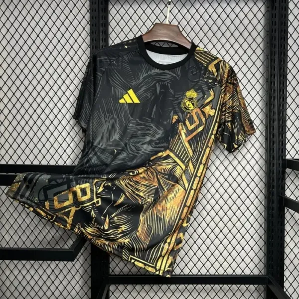 Adidas x Real Madrid Black and Gold Graphic Jersey - 1