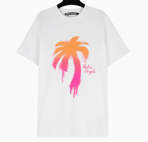 Palm Angels T-Shirts Short-Sleeve Graphic Print — 2213 White