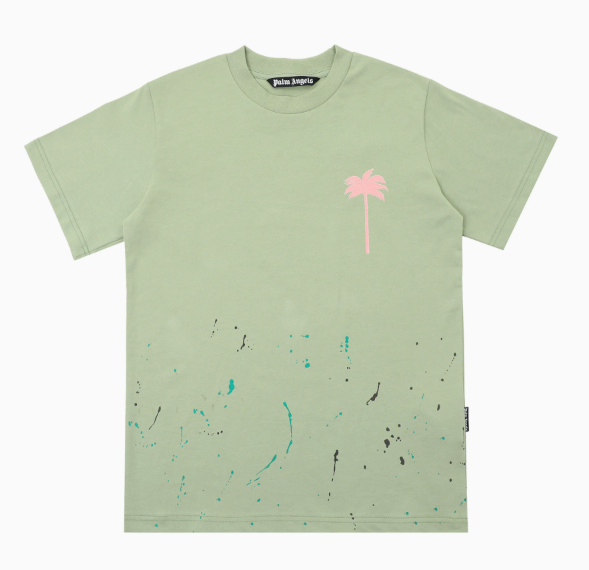 Palm Angels T-Shirts Short-Sleeve Graphic Print — 2233 Matcha Green