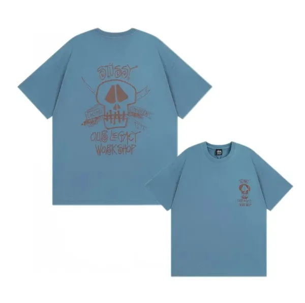 Stüssy Our Legacy Workshop Light Blue T-Shirt - 1