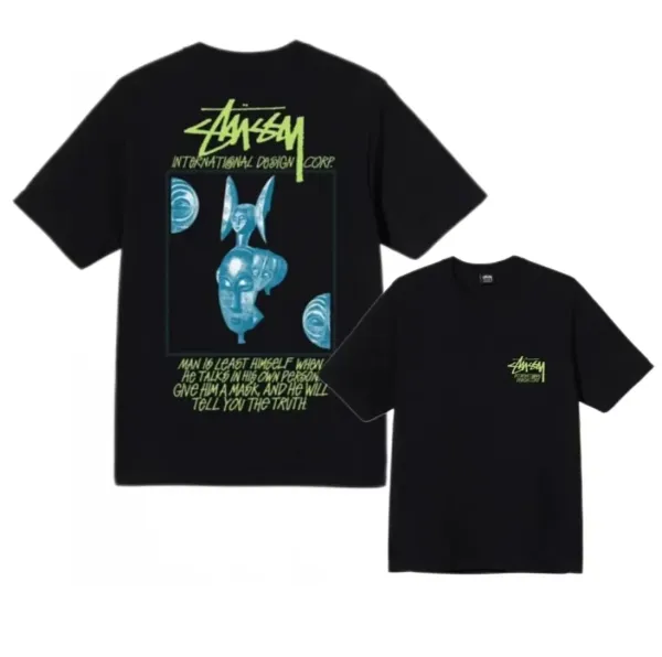 Stussy International Design Corp. Mask Graphic T-Shirt Black - 1