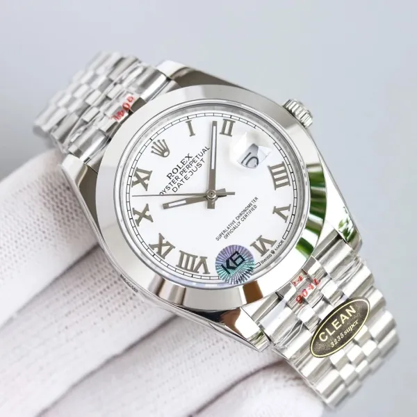Rolex Datejust 41 White Dial Silver Oyster Perpetual Mechanical Watch - 1