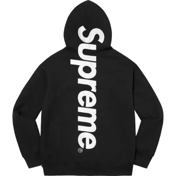 Supreme Vertical Logo Hoodie Black - 1