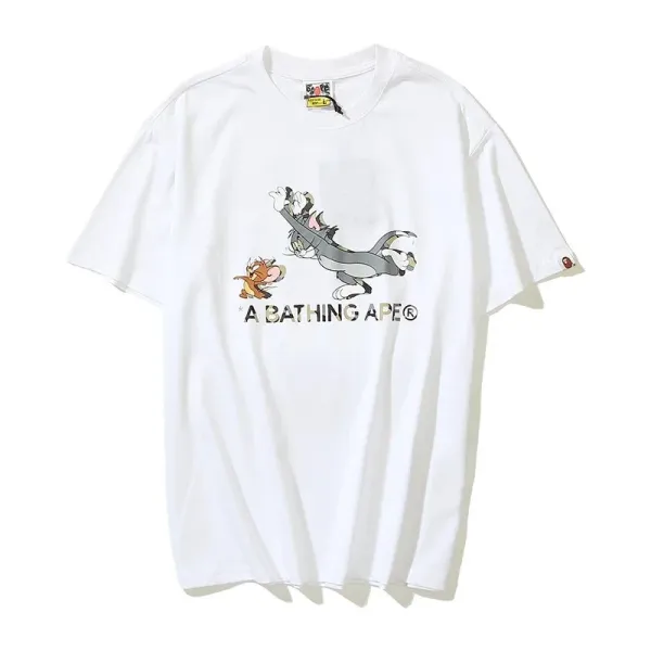 A Bathing Ape x Tom and Jerry Graphic Print White T-Shirt - 1