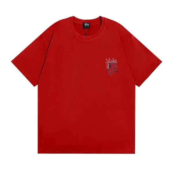 Stüssy Flame Heart Red T-Shirt - 1