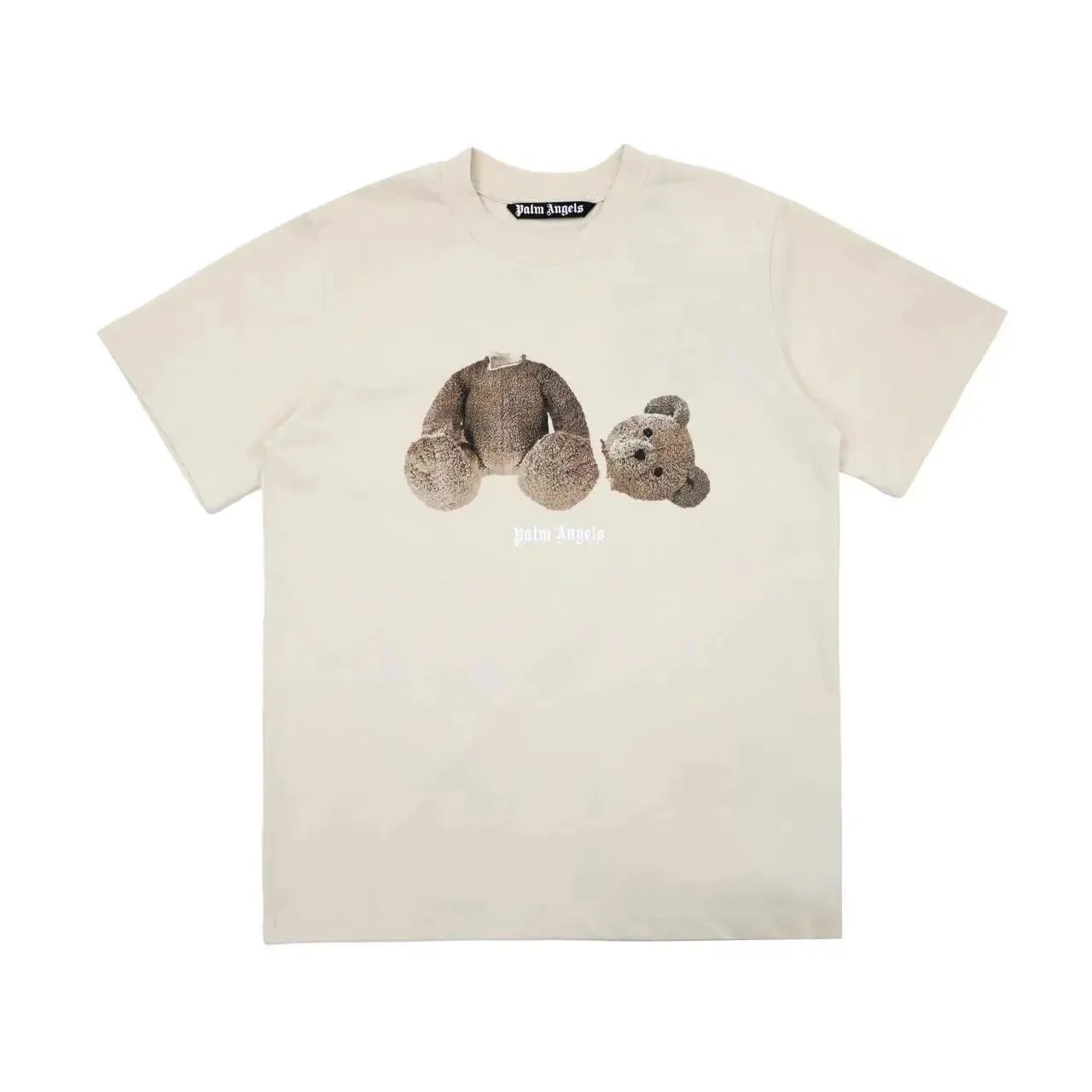 Palm Angels T-Shirts Short-sleeve graphic logo T-shirt — 667 Beige