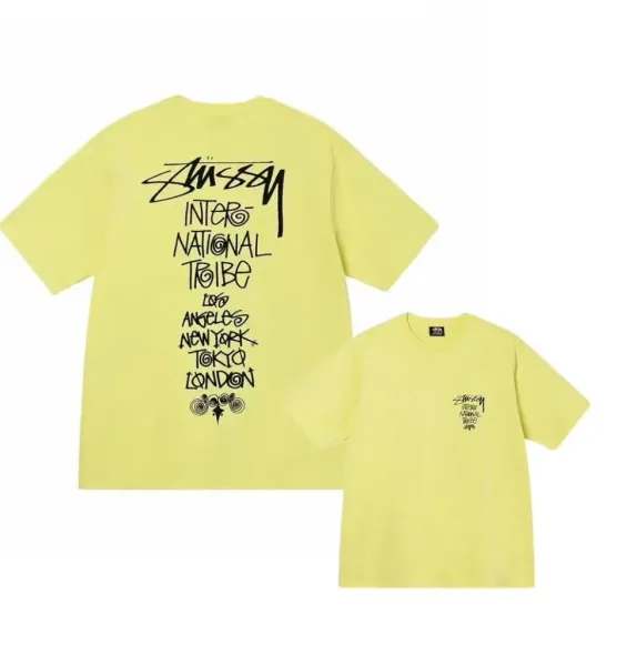 Stüssy International Tribe Lemon Yellow T-Shirt - 1