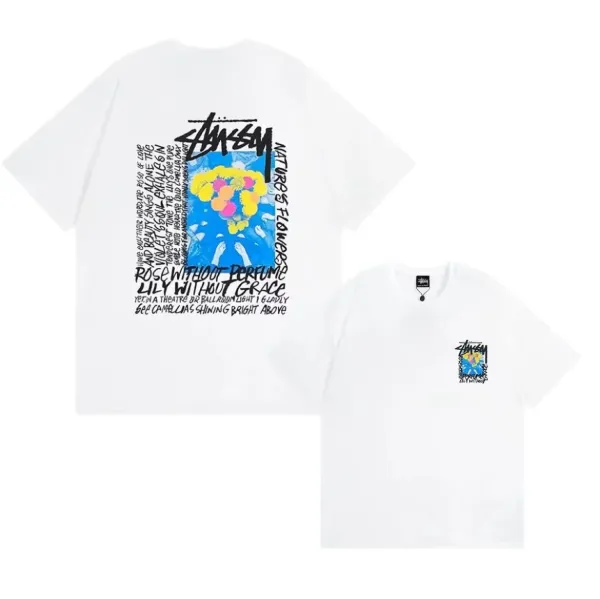 Stussy Nature's Flowers Graphic T-Shirt White - 1