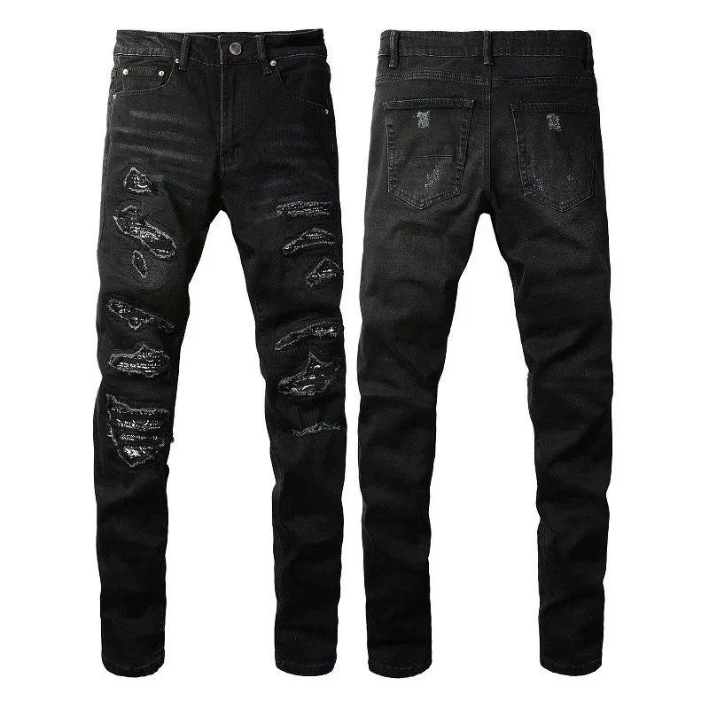 Unbranded Jeans Distressed Slim-Fit — 669