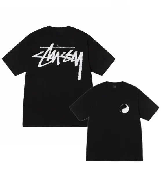 Stussy Yin Yang Logo T-Shirt Black - 1