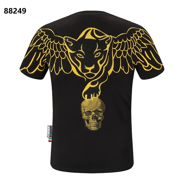 Philipp Plein T-Shirts Short-Sleeve Graphic Rhinestone T-Shirt product detail image 9