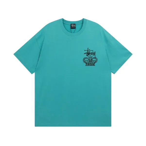 Stüssy Crown Logo T-Shirt Turquoise T-Shirt - 1