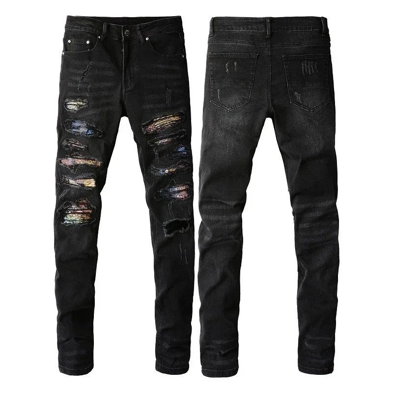 Unbranded Jeans Distressed Slim-Fit — 875
