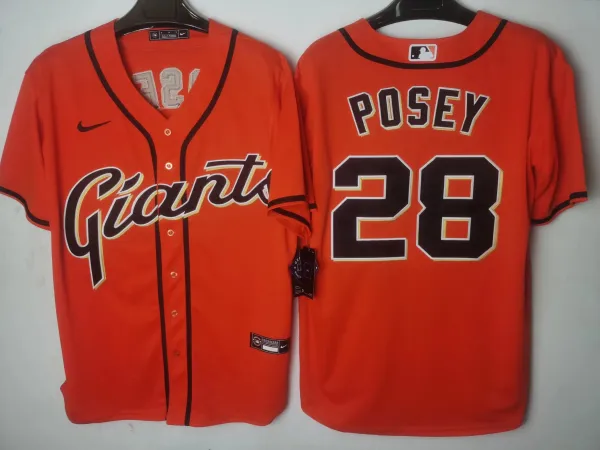 Nike MLB San Francisco Giants Buster Posey Orange Authentic Jersey - 1