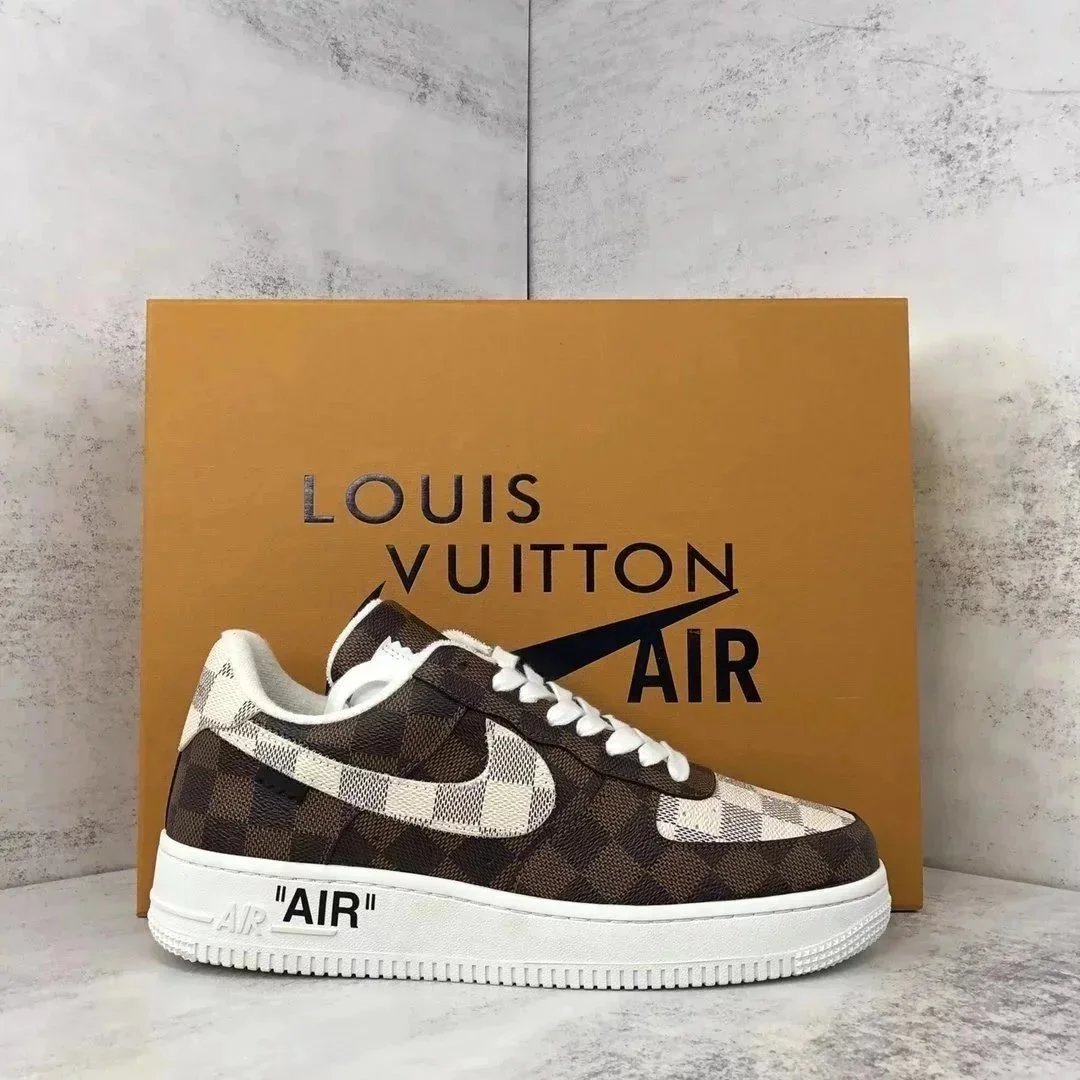 Louis Vuitton x Nike Air Force 1 Low Damier Check White Sneakers - 5